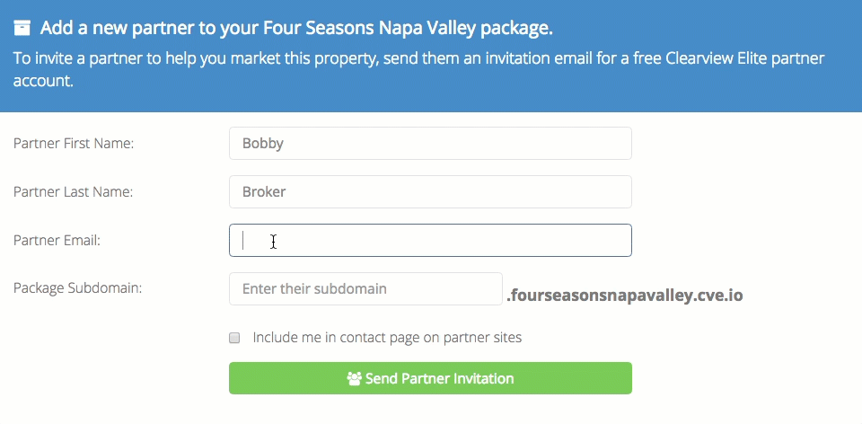 Inviting a new referral partner